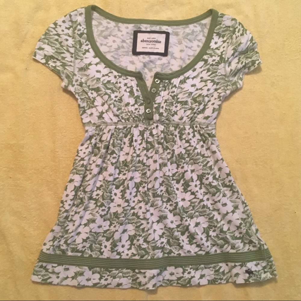 Floral Flowy Top, Green - Picture 5 of 6